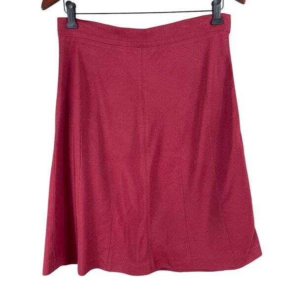 Narciso Rodriguez Sz 8 Silk Skirt A-Line Designer Old Money Quiet Luxury Red - Picture 2 of 12